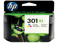 HP 301XL - High Yield - colour (cyan, magenta, yellow) - original - ink cartridge - for Deskjet 1050A J410, 1051A J410, 10XX, 10XX J410, 15XX, 2000, 2050 J510, 2050A J510, 2054A J510, 25XX, 3000, 3050 J610, 3050A J611, 3052A J611, 3054A J611, 3055A J611, 3057A J611, 3059A J611, 3510; Envy 450X, 553X; Officejet 26XX, 46XX