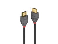 Lindy Anthra Line - HDMI cable with Ethernet - HDMI male to HDMI male - 3 m - triple shielded - black - round, 4K support