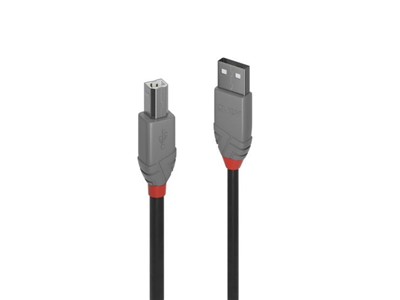 Lindy Anthra Line - USB cable - USB (M) to USB Type B (M) - USB 2.0 - 2 m - round - black